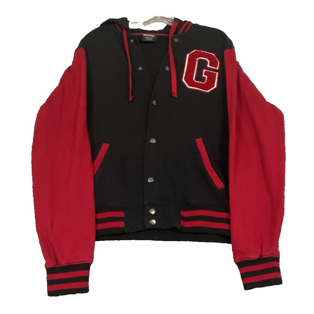 Harry Potter Full Snap Hoodie Sz‎ M Unisex Hogwarts Letterman Bomber Gryffindor